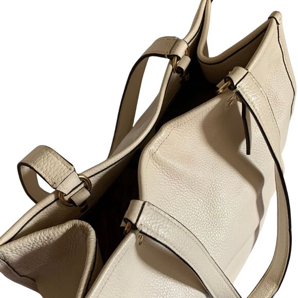 Coach 1921 Pebbled Leather City Tote Chalk Ivory Shoulder Bag Large Purse - Picture 9 of 13